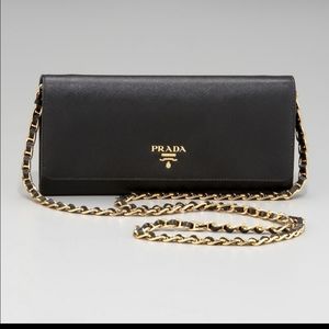 Black prada wallet on chain